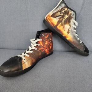 Soyoto Mens Shoes 10 Dragon Slayer High Top Sneakers Fantasy Medieval Graphic